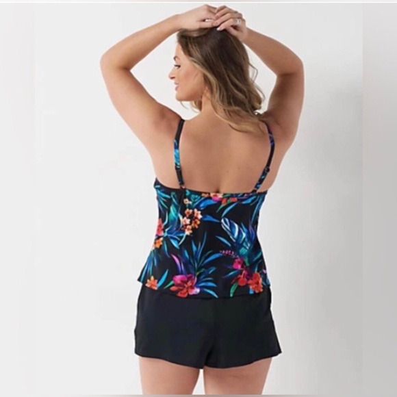 Tropical Print Dreamshaper by Miracle Suit Farrah Romper One-piece Size 8 - Picture 3 of 7